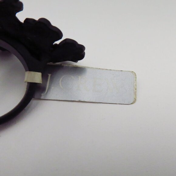 NWT J. Crew Dogwood Blossom Matte Black with Gems Cocktail Ring Size M - Picture 8 of 16